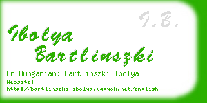 ibolya bartlinszki business card